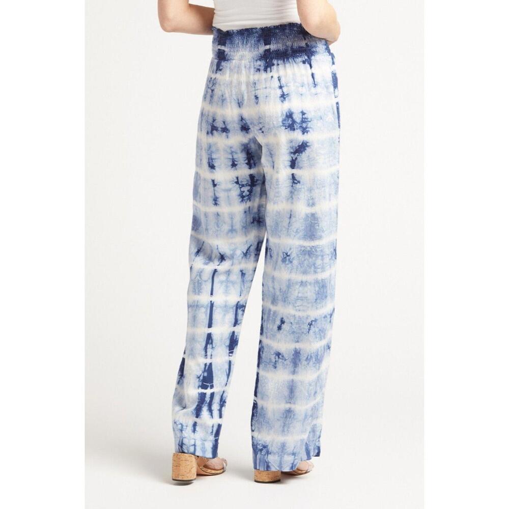 NWT Tie Dye Wide Leg Pant Cloth And Stone blue white so cute Large L $138